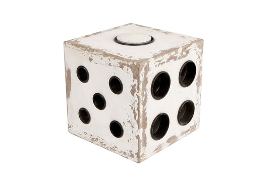 Cosydecor waxinelichthouder dobbelsteen 17x17x17cm