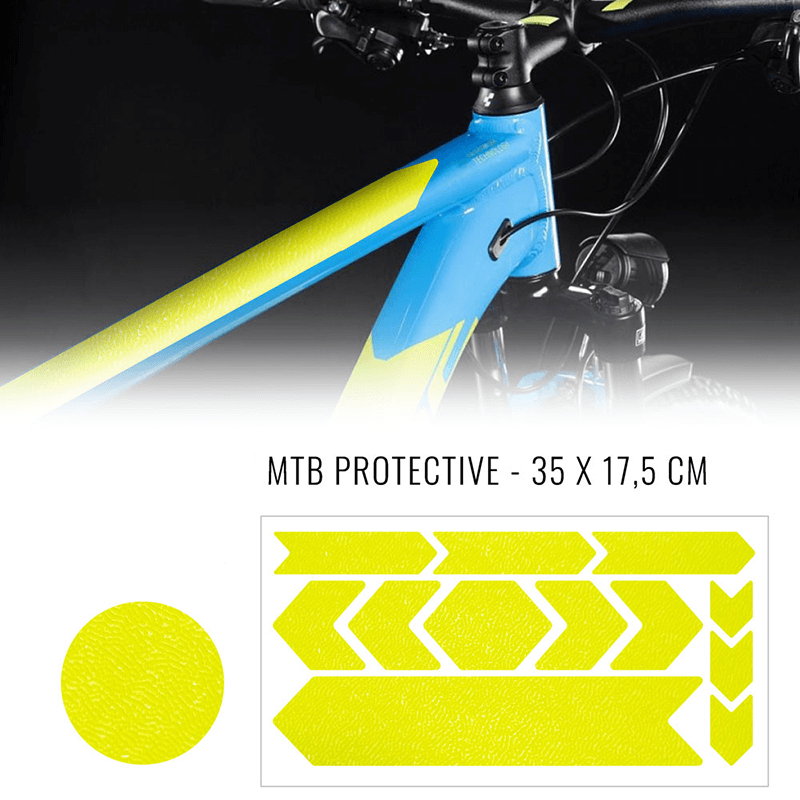 Afbeelding laden in galerijviewer, Fiets frame bescherming stickerset neon geel
