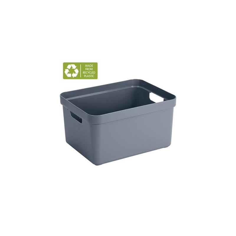 Afbeelding laden in galerijviewer, Sunware sigma home opbergbox 32l donker blauwgrijs afmeting 44,4 x 34,2 x 24,2 cm
