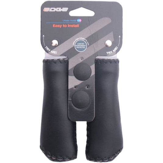 De Edge Leather Grip - Ergonomische Lederen Handvatset - 135mm - Zwart
