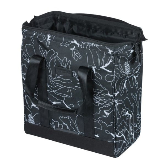 Basil fietsshopper grand flower mik 23l 12 x 35 x 35 cm - zwart