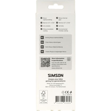 Simson ketting voor nexus naafversnelling