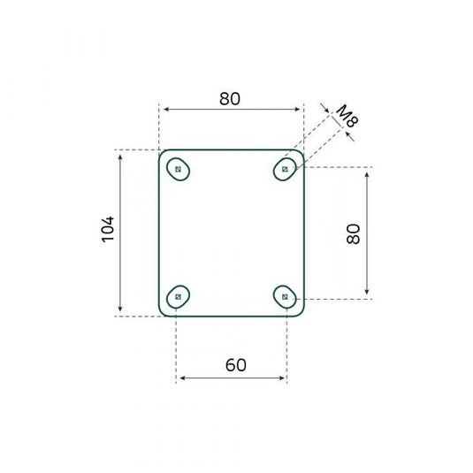 Tarsus bokwiel 100 mm. blauw