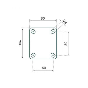 Tarsus bokwiel 100 mm. tpr extra stil