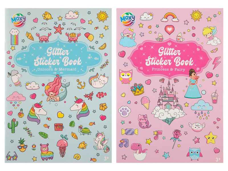 Afbeelding laden in galerijviewer, Moxy glitter stickerboek a5 8 vellen 2 assort
