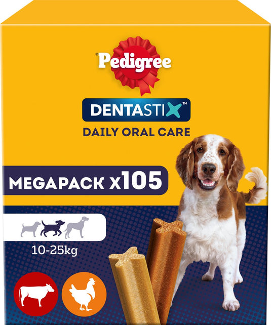 Pedigree dentastix - medium hond - gebitsverzorging - 105 kauwsnacks