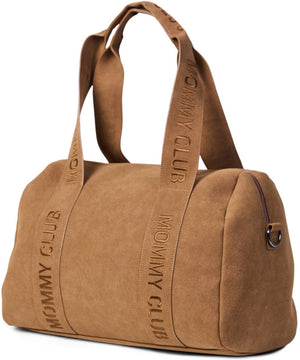 Childhome mommy club signature prestige verzorgingstas - compacte luiertas van 22 liter in lederlook - inclusief verschoningsmatje, koeltasje, wandelwagenhaken en schouderriem - lichtgewicht - 38 x 21 x 27 cm - hazelnoot
