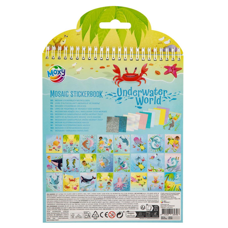 Afbeelding laden in galerijviewer, Moxy luxury mosaic stickerboek underwaterworld, 24x20cm, 25 vellen
