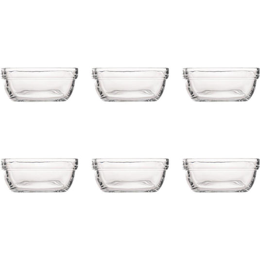 Duralex schaal carre vierkant hardglas 6 stuks 11x11x4,6cm