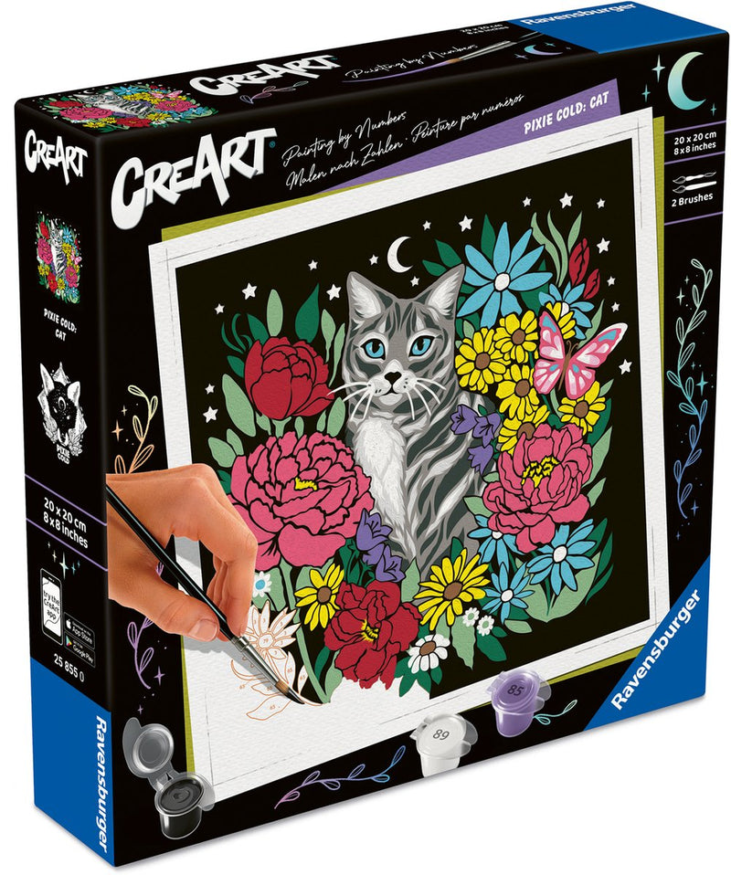 Afbeelding laden in galerijviewer, Ravensburger schilderen op nummer set pixie cold kat creatief pakket.
