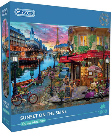 Gibsons - sunset on the seine (door david maclean) - 1000 stukjes 68×49cm (b×h) - legpuzzel voor volwassenen