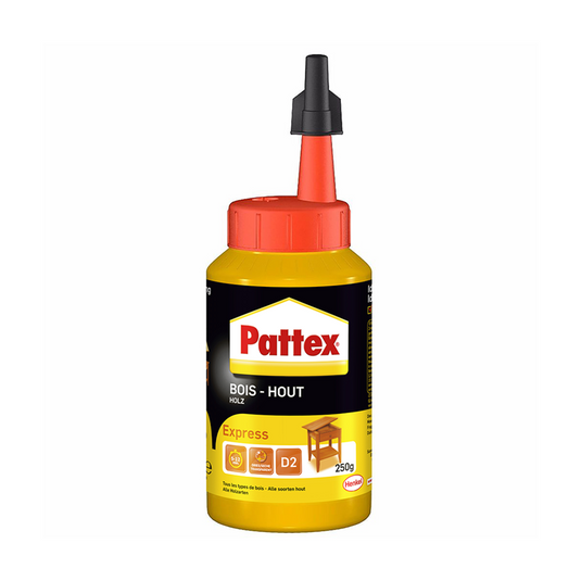 Pattex houtlijm express 250 g | sneldrogende houtlijm voor alle klussen | houtlijmen voor sterke hechting.