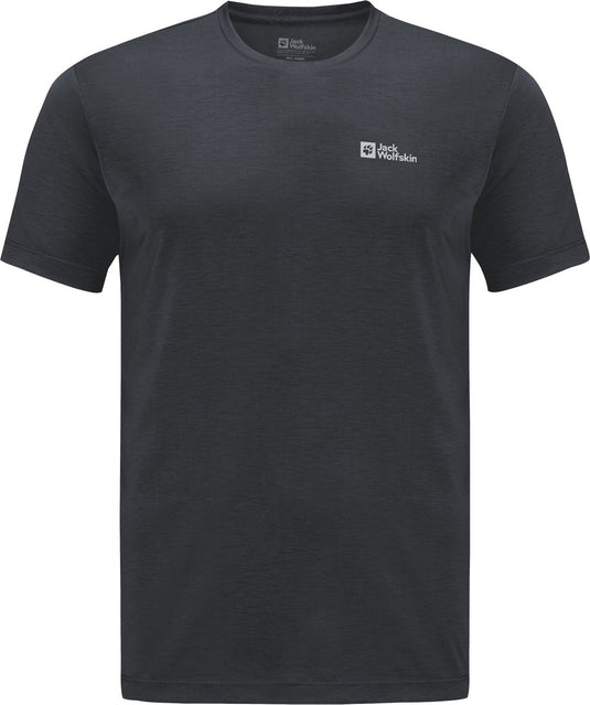 Jack wolfskin vonnan s s t m heren outdoorshirt - phantom- maat s