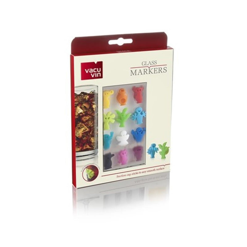 Afbeelding laden in galerijviewer, Vacu vin vacuvin glass markers party people - set van 12 stuks
