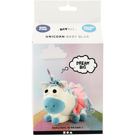 Silk clay funny friends, unicorn, blauw, 1 doos