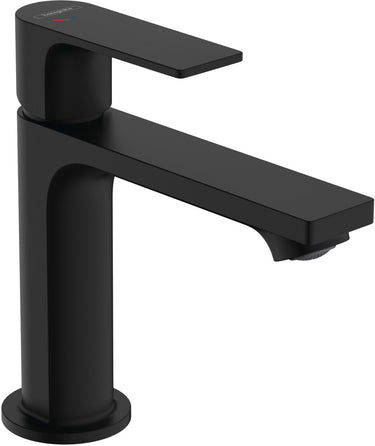 Hansgrohe rebris e - wastafelmengkraan - ééngreeps bediening - coolstart energiebesparend - ecosmart+ waterbesparend - met trekwaste - 110mm maat - mat zwart