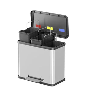 Hailo 0633-200 öko trio plus l pedaalemmer 3x9l rvs zwart