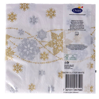 Afbeelding laden in galerijviewer, Duni servetten snow white 33x33 cm | 12 stuks
