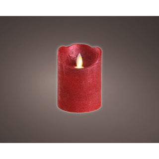 Led waving kaars wax bo binnen kerstrood warm wit 10 cm