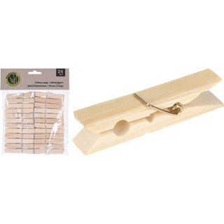 Wasknijpers bamboe set 24 stuks | 4 stuks