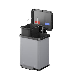 Hailo öko duo plus prullenbak - 2 x 9 l - zilver