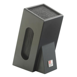 Richardson sheffield – universeel messenblok – voor ca. 5 keukenmessen – tot 20 cm lemmet – flexibele binnenkant – hout zwart- cadeauverpakking