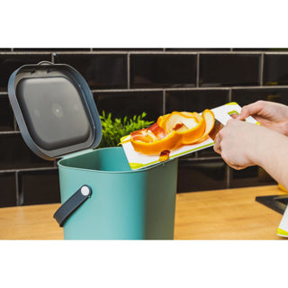 Rotho albula bioafvalbak 6l groen antraciet
