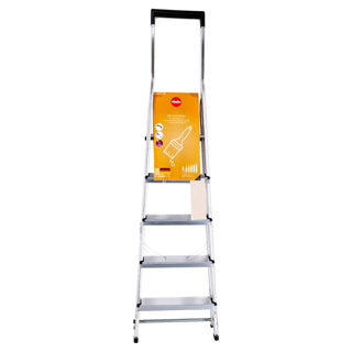 Hailo l40 huishoud trap 5-treeds aluminium (4 treden+bordes)