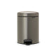 Brabantia pedaalemmer newicon 5l platinum met kunststof binnenemmmer