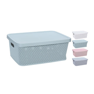 Opbergbox 13l met deksel | 2 stuks