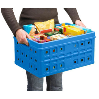 Afbeelding laden in galerijviewer, Sunware square boodschappenkrat 46 liter blauw 54x38x26,5cm
