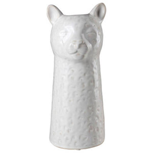Gusta vaas luipaard ø10 cm 6 x 26 cm wit | 4 stuks