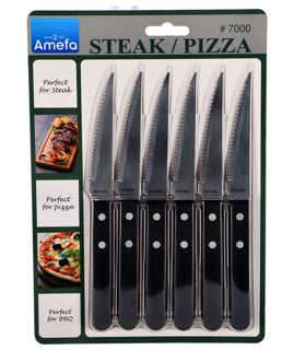 Afbeelding laden in galerijviewer, Amefa pizza steak messenset 6-delig zwart
