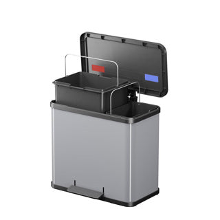 Hailo 0633-220 öko trio plus l pedaalemmer 3x9l zilver zwart