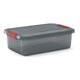 Kis k latch box m - opbergbox met deksel - 28l - 59x39x18cm - transparant oranje clips