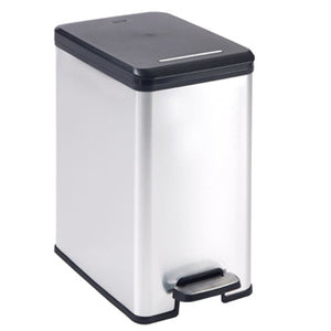 Curver decobin slim afvalbak 25l zilver