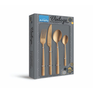 Afbeelding laden in galerijviewer, Amefa manille vintage bestekset 16-delig goud
