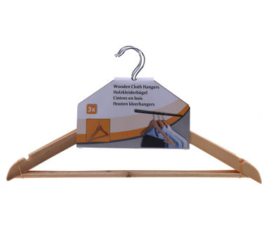 Afbeelding laden in galerijviewer, Kledinghangers hout set van 3 | 3 stuks
