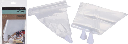 Excellent houseware wegwerp spuitzakken 23cm 10 spuitzakken en 3 verschillende spuitmondjes