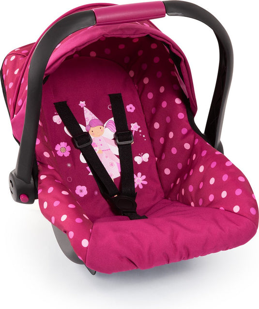 Bayer design - autostoeltje deluxe car seat voor poppen - roze met fee