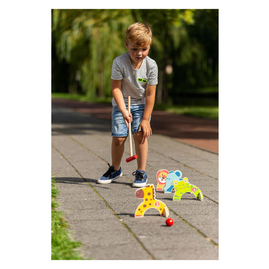 Outdoor play animal croquet - speelgoed - dierenvorm - 4 dierenpoortjes - kindvriendelijk