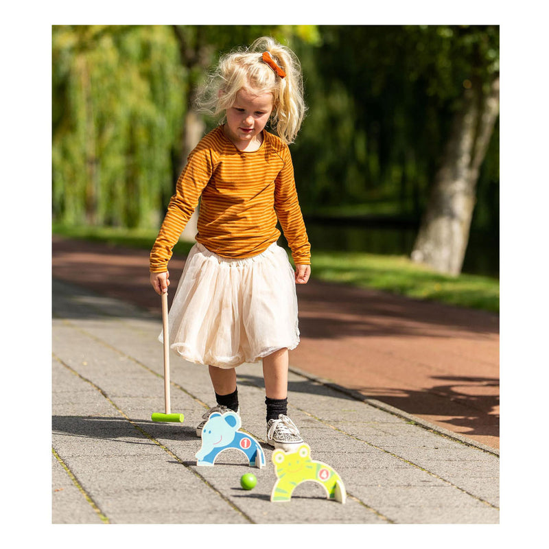 Afbeelding laden in galerijviewer, Outdoor play animal croquet - speelgoed - dierenvorm - 4 dierenpoortjes - kindvriendelijk
