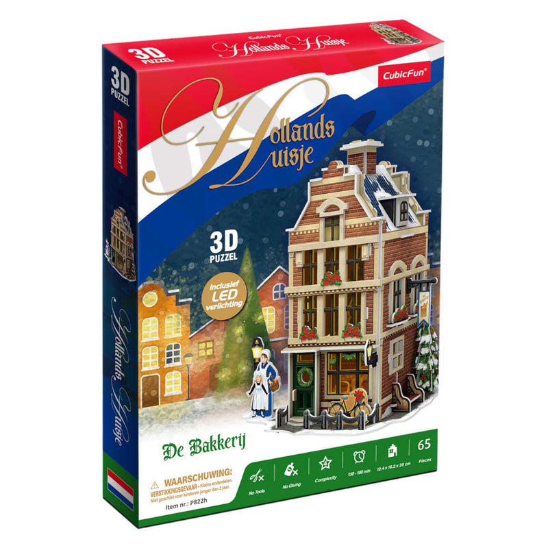Afbeelding laden in galerijviewer, Cubic fun 3d puzzel hollanse bakkerij met led verlichting - 65st.
