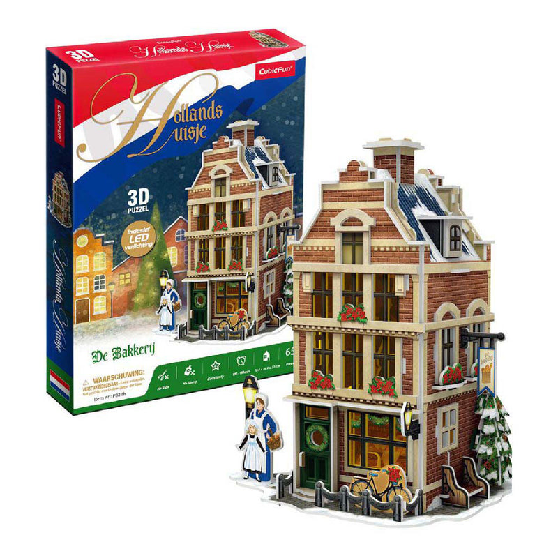 Afbeelding laden in galerijviewer, Cubic fun 3d puzzel hollanse bakkerij met led verlichting - 65st.
