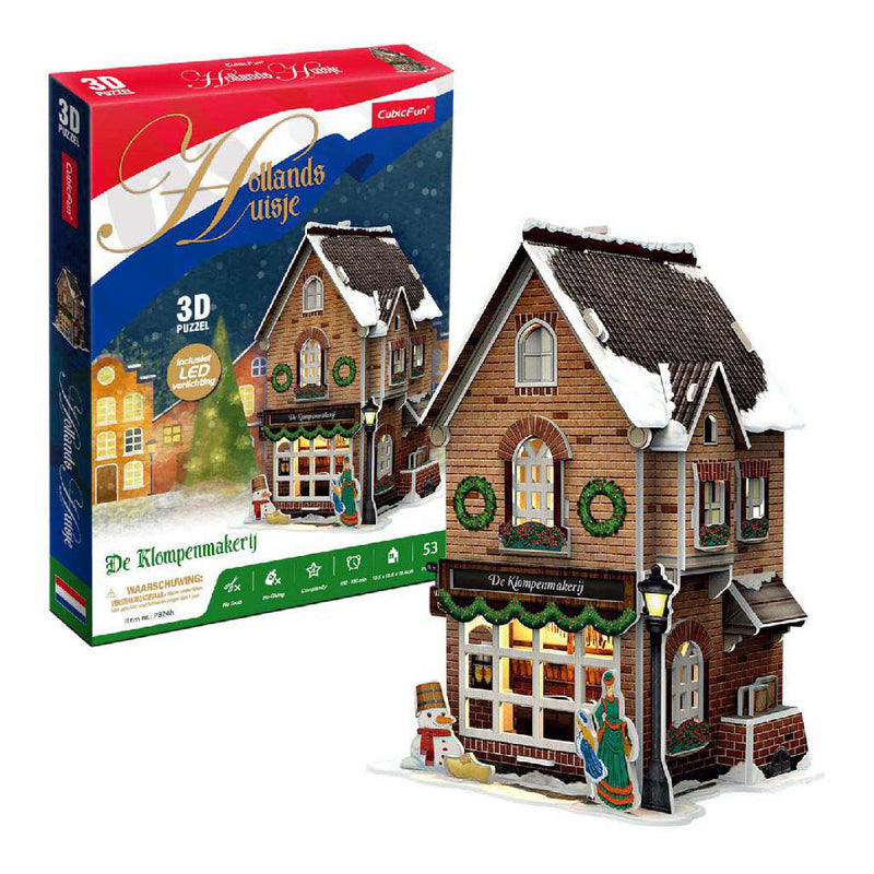 Afbeelding laden in galerijviewer, Cubic fun 3d puzzel klompenmakerij met led verlichting
