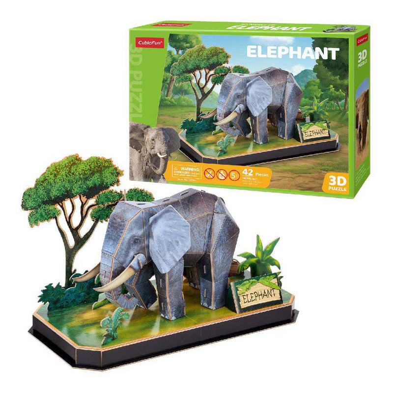 Afbeelding laden in galerijviewer, Cubic fun 3d puzzel olifant - 42 stukjes - geschikt voor kinderen vanaf 8 jaar

