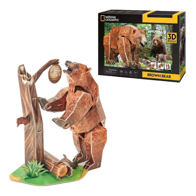 Afbeelding laden in galerijviewer, Cubic fun national geographic 3d-puzzel bruine beer - 88 stukjes - 8+ jaar
