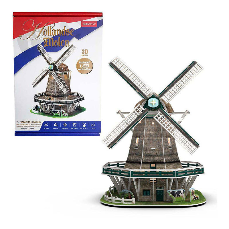 Afbeelding laden in galerijviewer, Cubic fun 3d puzzel molen led - 65st.

