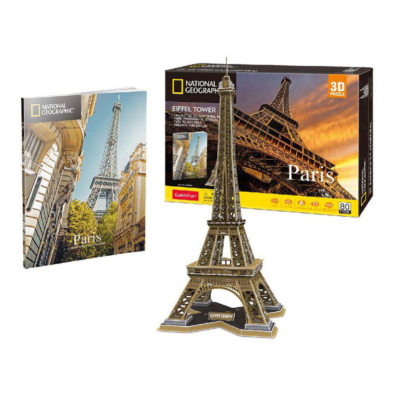 Afbeelding laden in galerijviewer, Cubic fun national geographic 3d puzzel eiffeltoren - 80 stukjes - 70,9 cm hoog
