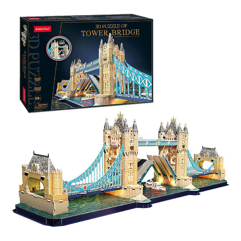 Afbeelding laden in galerijviewer, Cubic fun 3d-puzzel tower bridge met led-verlichting (2011415)
